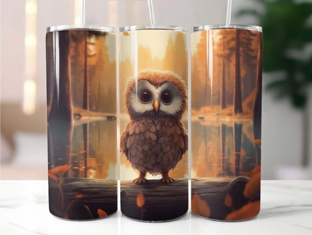 Baby Owl 20 Oz Skinny Tumbler Sublimation Design Digital Download PNG ...