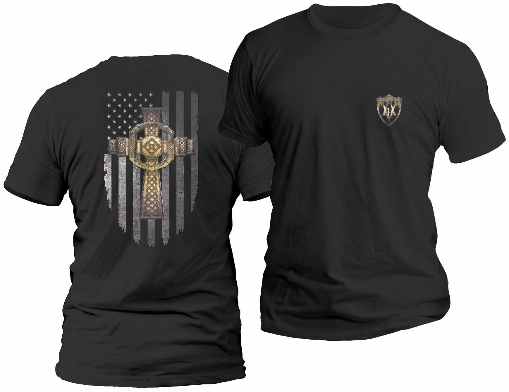 Celtic Cross Distressed Flag T-Shirt