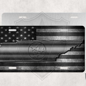 Tennessee - Custom License Plate - Custom Car Tag - Black Steel