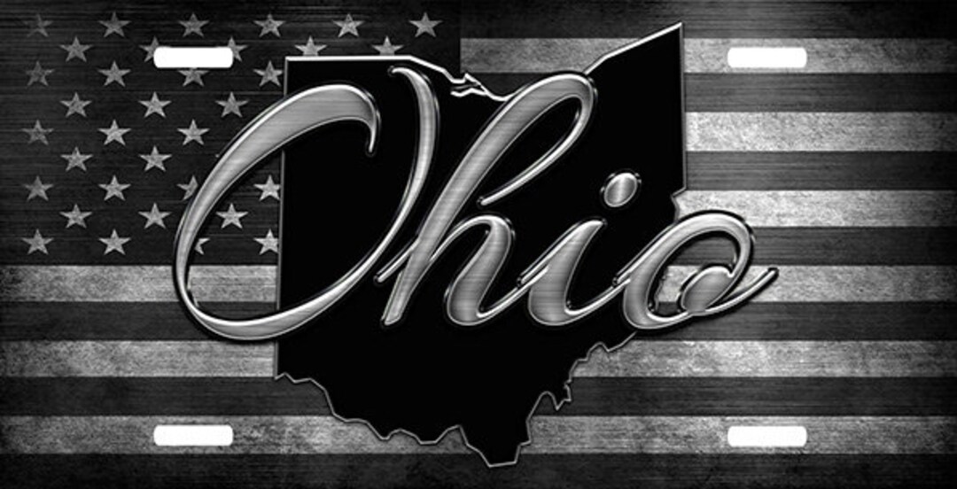 Ohio Custom License Plate Custom Car Tag Thin Line Etsy
