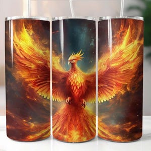 Gobelet mince Phoenix 20 oz sublimation Design téléchargement numérique PNG instantané, gobelet Phoenix