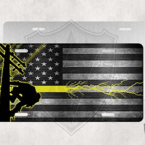 Lineman - Custom License Plate - Electrician - IBEW - Pole and Lines