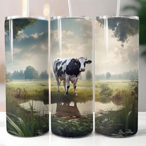 Dairy Cow 20 oz Skinny Tumbler Sublimation Design Digital Download PNG Instant, Cow tumbler, Cow Tumbler