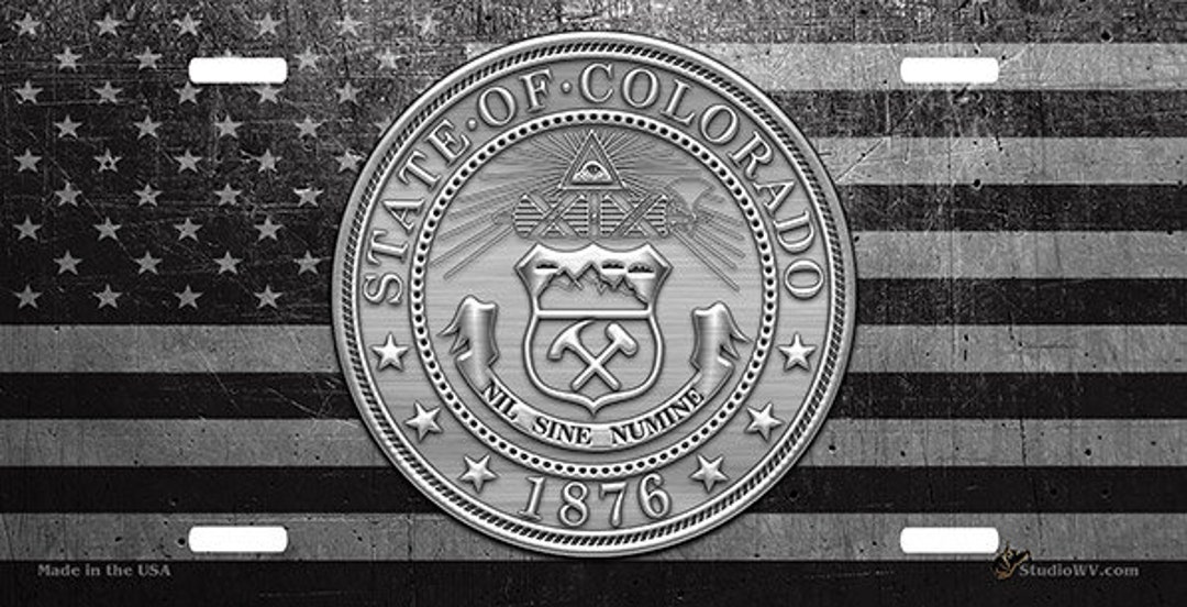 Colorado Custom License Plate Custom Car Tag Distressed Flag Brushed