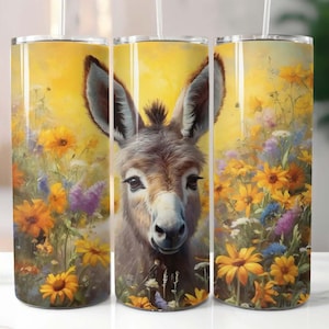 Baby Donkey 20 oz Skinny Tumbler Sublimation Design Digital Download PNG Instant, Baby Donkey Tumbler
