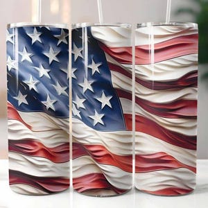 Amerikanische Flagge Leder 20 Unzen Skinny Tumbler Sublimation Design Digitaler Download PNG, Flagge Tumbler