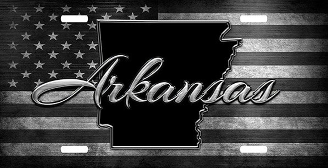 Arkansas License Plate Custom License Plate Thin Line Etsy