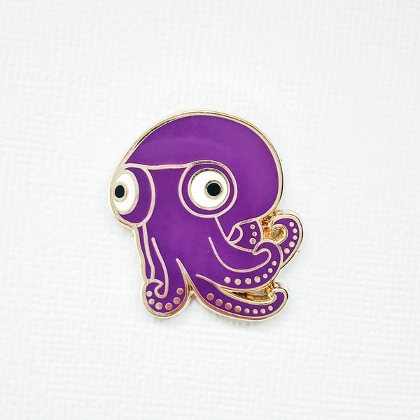Moora the Stubby Squid Enamel Pin, Lapel Pin, Squid Pin, Octopus Pin, Collectable Pin, Cute Pin, Animal Pin
