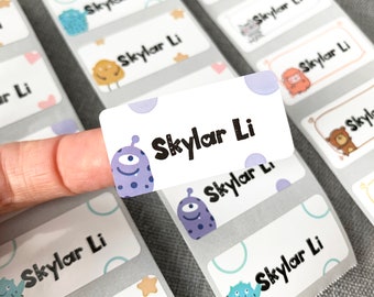 40 SUPER CUTE Waterproof Name Sticker, Personalized Custom Name Sticker, School Stickers  (40 labels).