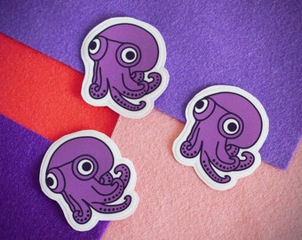 Stubby Squid Sticker, Vinyl Sticker, Squid Sticker, Octopus, Animal Sticker