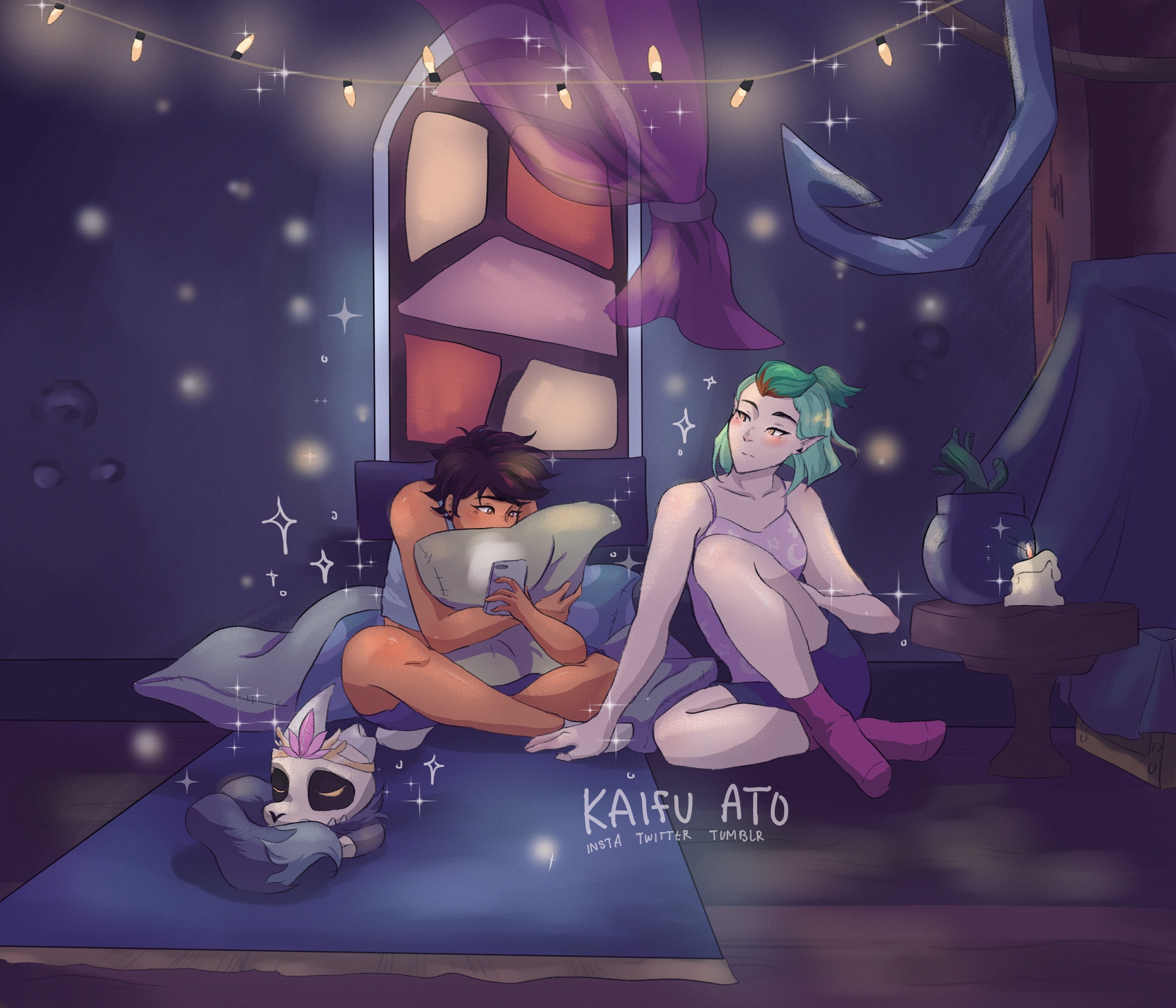 Lumity Sleepover Print the Owl House Luz and Amity - Etsy