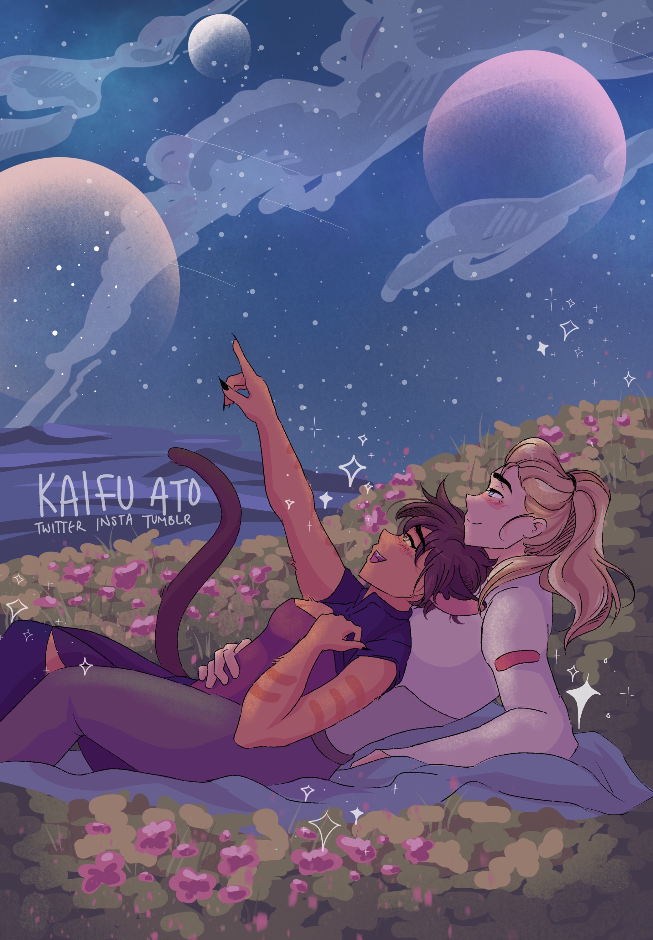 Catradora stargazing print (she Ra and the Princesses of Power, Catra…