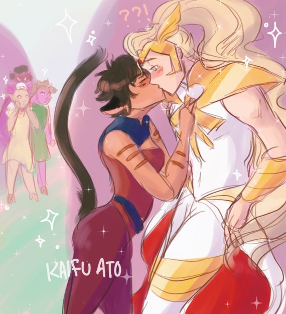 Catra Kissing She Ra Sketch Mini Print Etsy