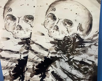 Yorick. Skeleton in Ink 4x6” photo print