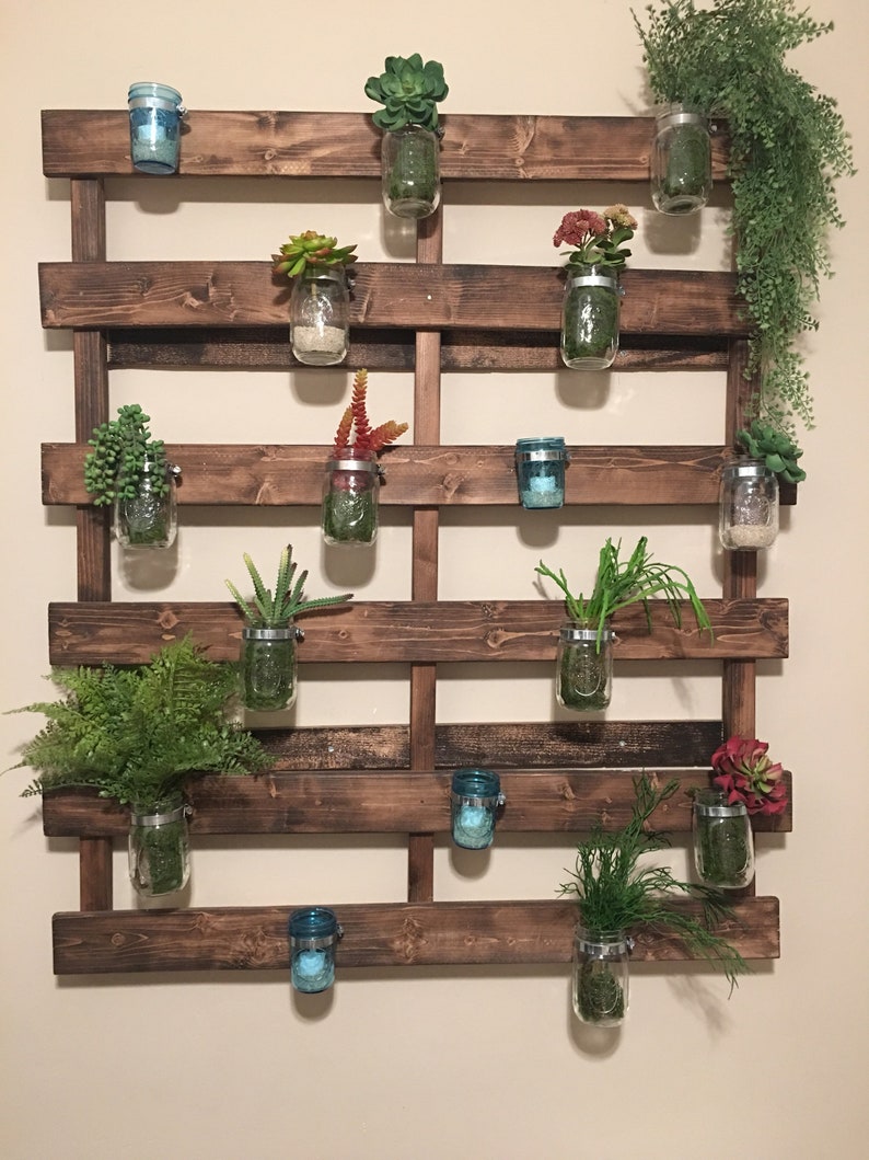 Giardino pensile di legno Pallet Mason Jar Etsy Italia