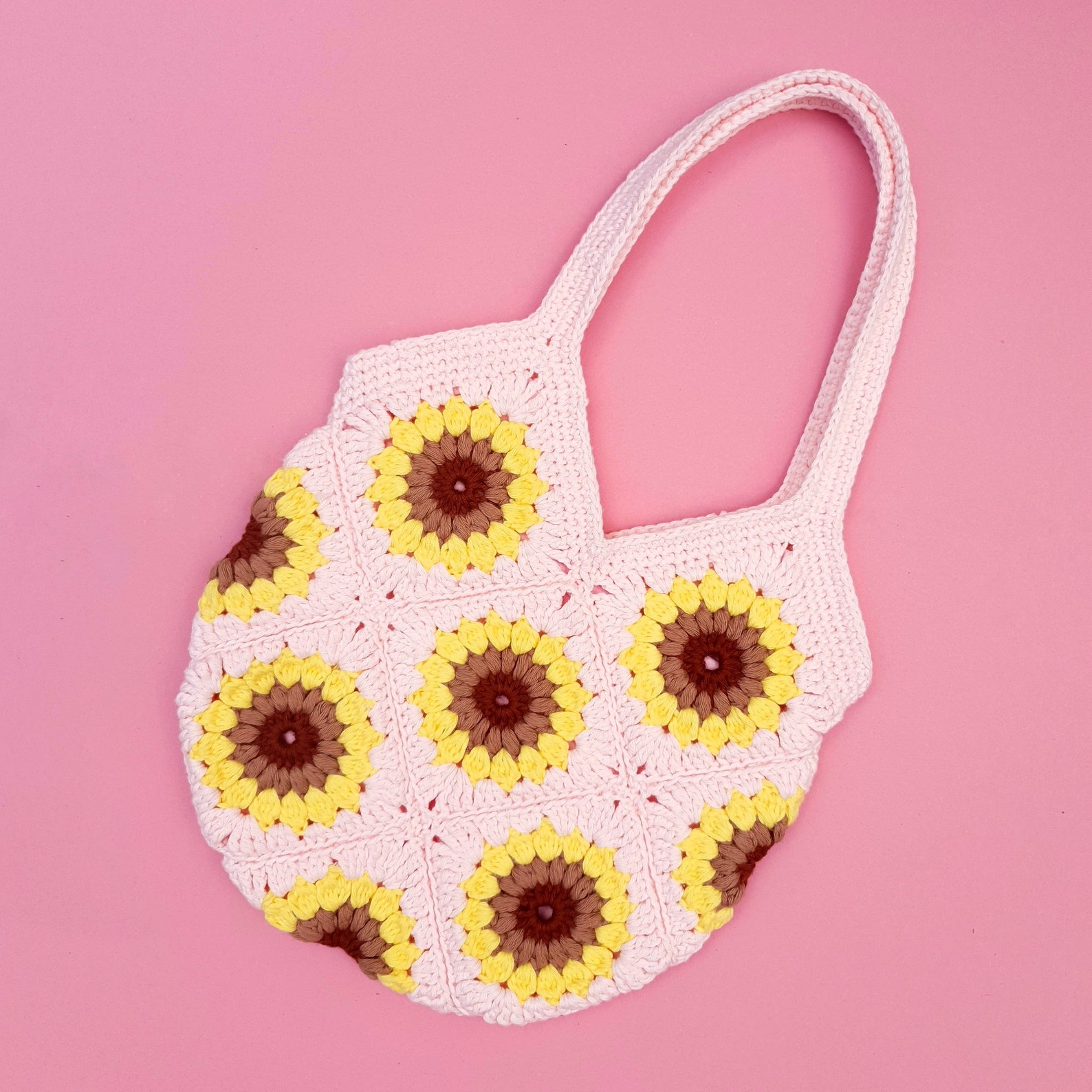 Sunflower crochet tote bag, £50.00