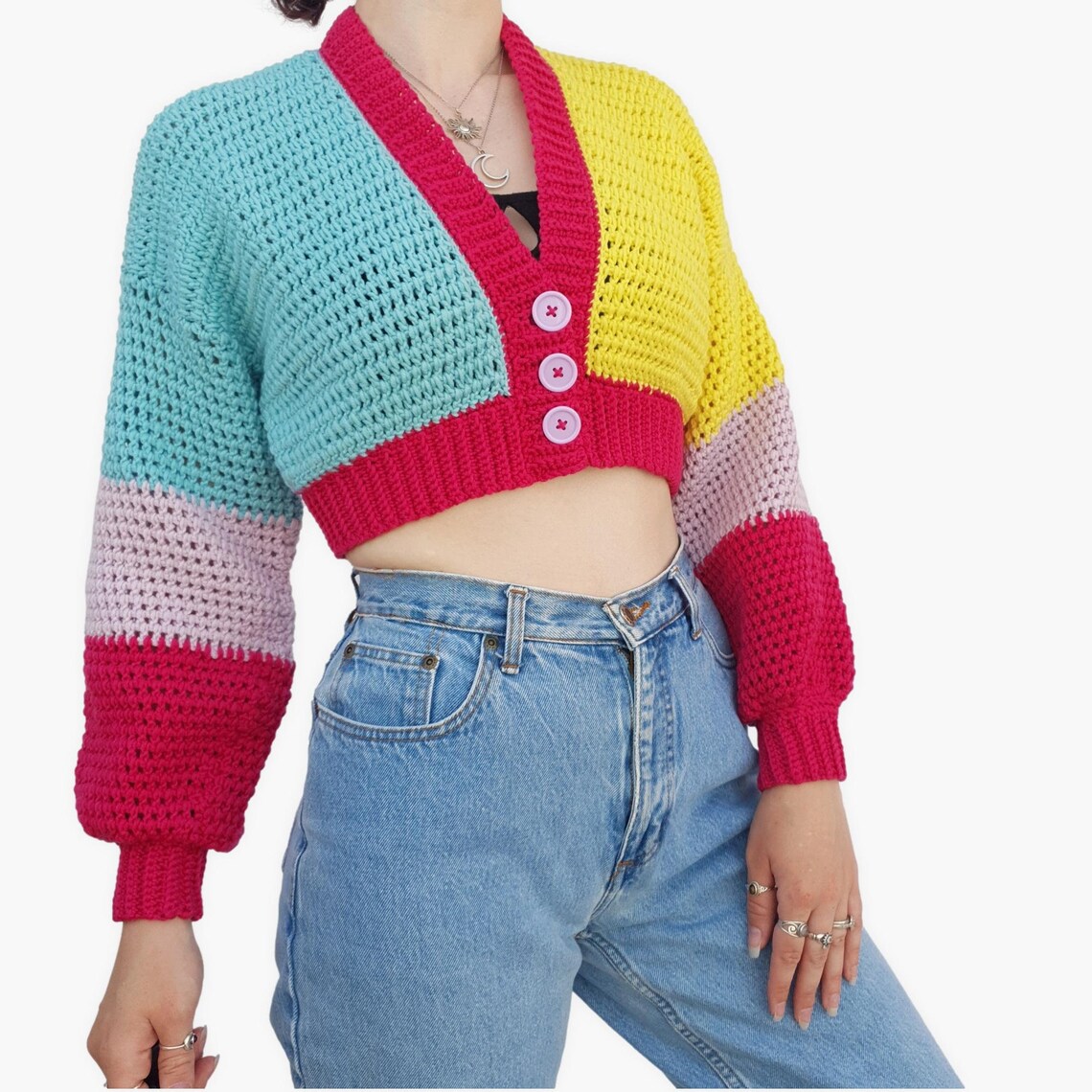 Handmade crochet cardigan Sour Patch luxury 100 Merino wool Etsy