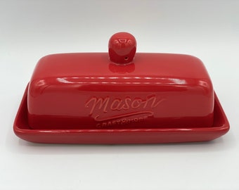 Red Butter Dish Etsy