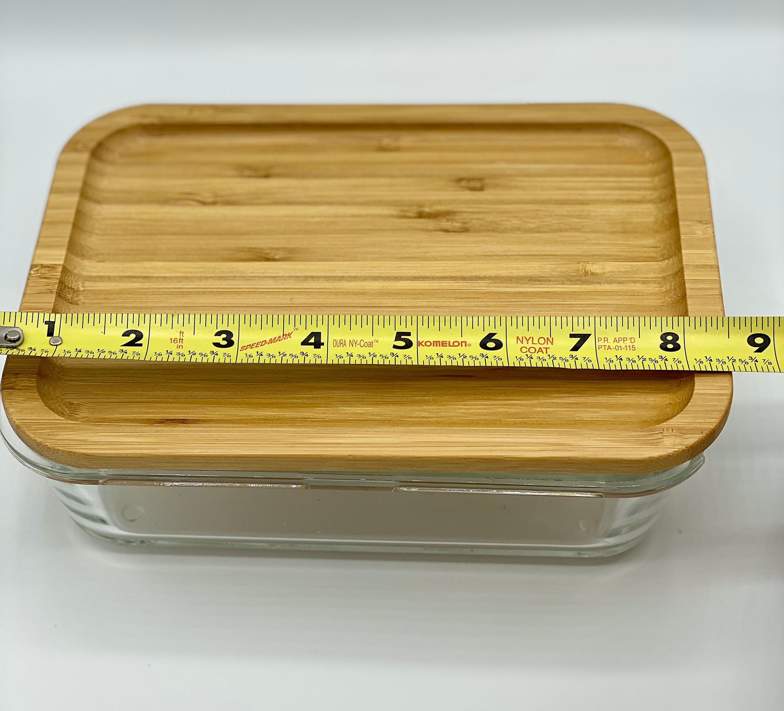 Caja de almacenamiento de vidrio mediana con tapa de bambú | Etsy