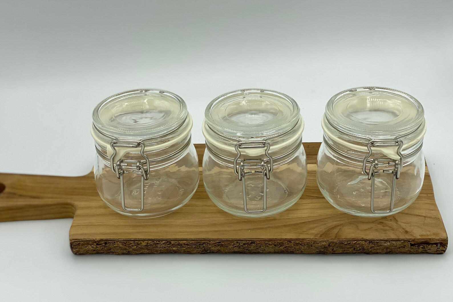 Set of 3 Glass Storage Jars hermetically sealed Etsy