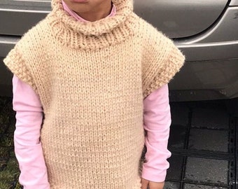 Children's sleeveless poncho sweater