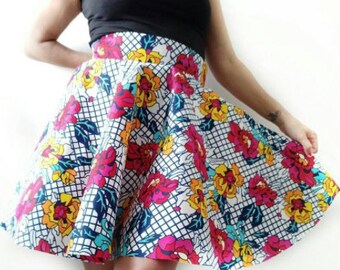Floral skater skirt for weddings, formal skirt, full skirt, flared skirt, spring skirt, circle skirt
