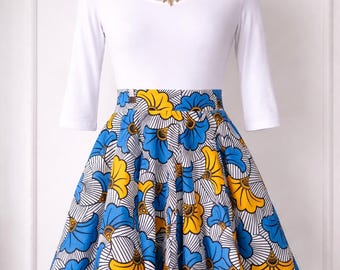 Floral skater skirt for weddings, formal skirt, full, flared, women's skirt, floral print skirt