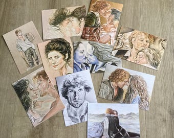 Full Set of 10 Outlander inspired postcards (Set C)