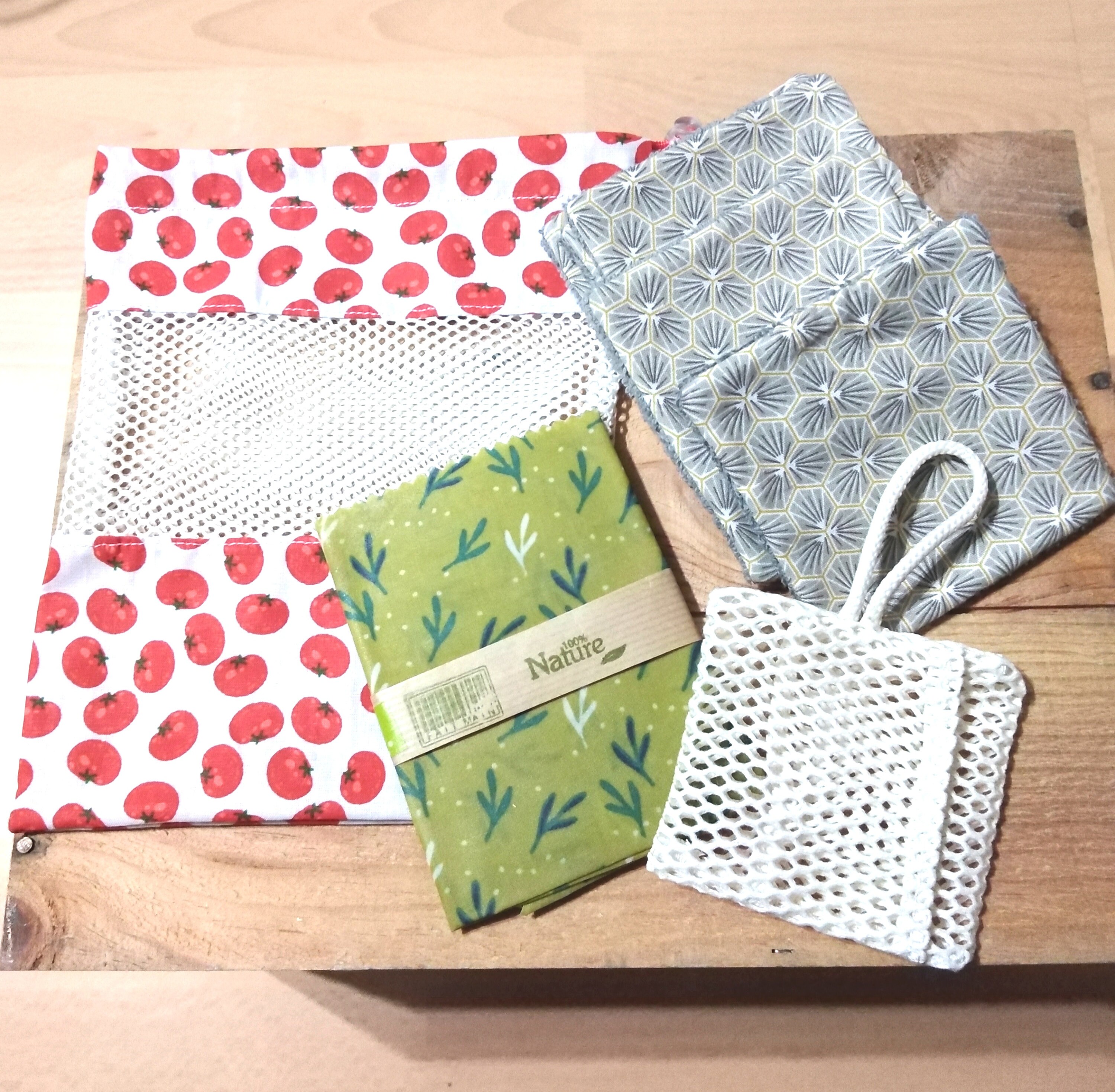 Coffret Zéro Déchet Découverte, Lingettes , Sac à Vrac Bee Wrap