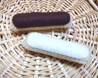 Eclair en feutrine , dinette , pâtisserie