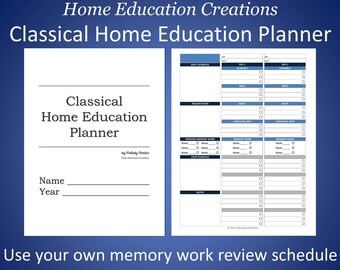 Classical Home Education Planner CC Foundations ready for your own memory work review (PDF)