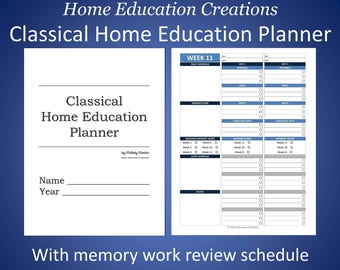 Classical Home Education Planner for CC Foundations - with memory work review schedule (PDF)