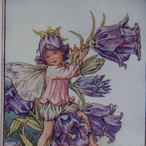 Flower Fairy Print,&quot;The Canterbury Bell Fairy&quot;By Cicely Mary Barker.From Flower Fairies of the Garden.Circa 1944.Published by Blackie + Son.