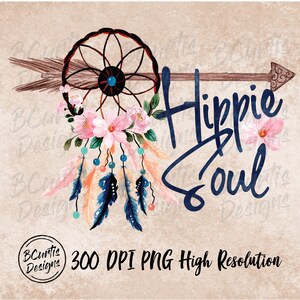 Hippie Soul PNG | Sublimation Download- Tshirt Designs| Retro Designs | Png Designs | Hippie Png | Boho design | Retro png | Boho png
