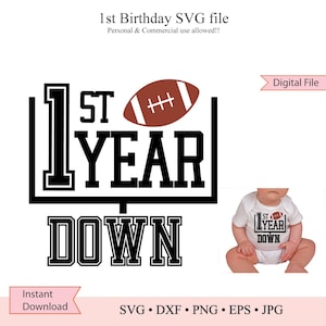 Premier anniversaire de bébé SVG • SVG d'anniversaire d'un an • Fichier SVG • Fichier Cricut • Fichier silhouette • Fichier coupé • png • dxf • eps • jpg