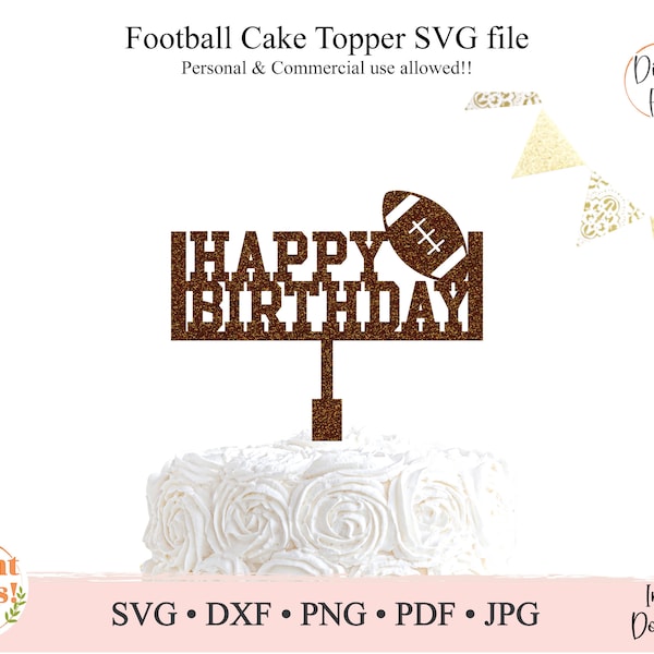 Football Birthday Cake Topper Baby Football Birthday SVG file Cricut file Silhouette file • png • dxf • eps • jpg