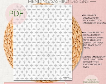 Sashiko Style Stick + Stitch, Visible Mending, PDF Stickerei, Stick + Stitch Jeansreparatur, Sashiko-Stickerei, PDF Digital Download