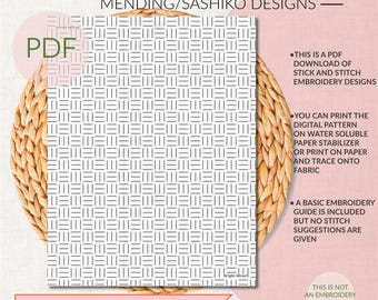 Sashiko Style Stick + Stitch, Visible Mending, PDF Stickerei, Stick + Stitch Jeansreparatur, Sashiko-Stickerei, PDF Digital Download