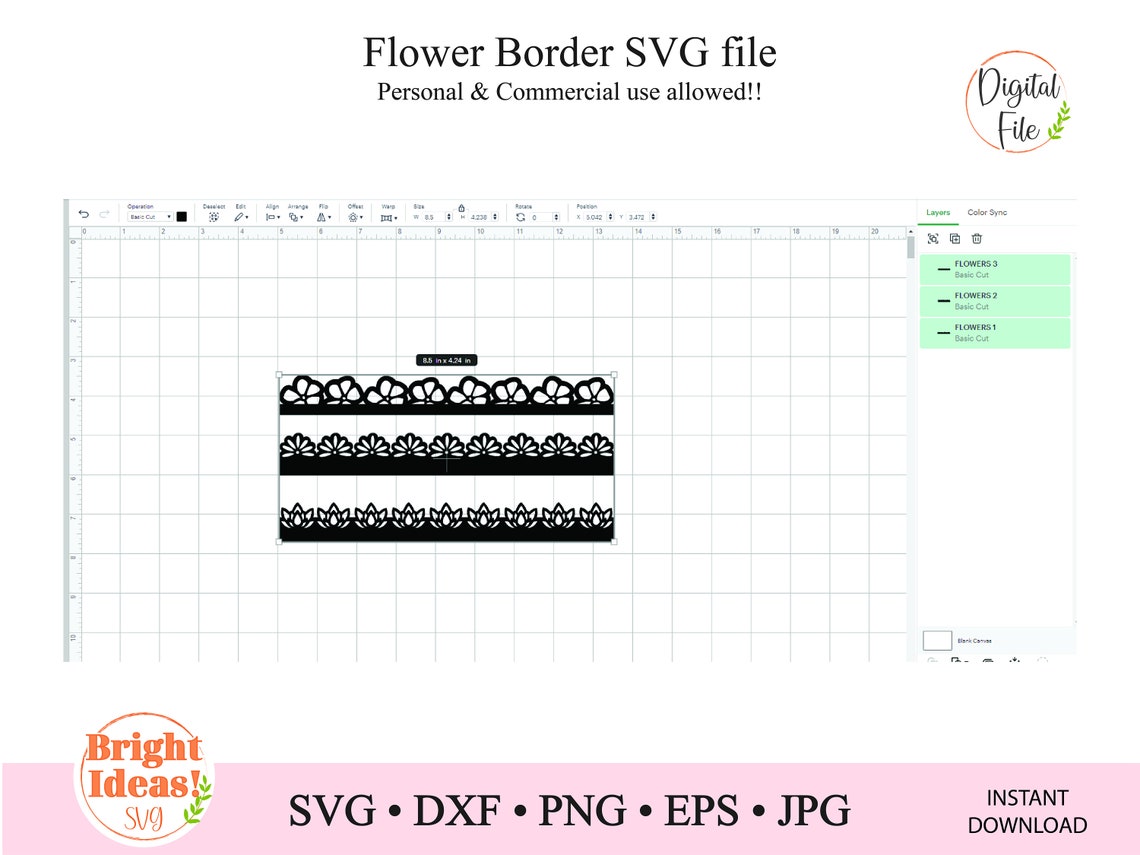 Border SVG, Flower Border, SVG Borders, Seamless Border SVG, Svg Bundle