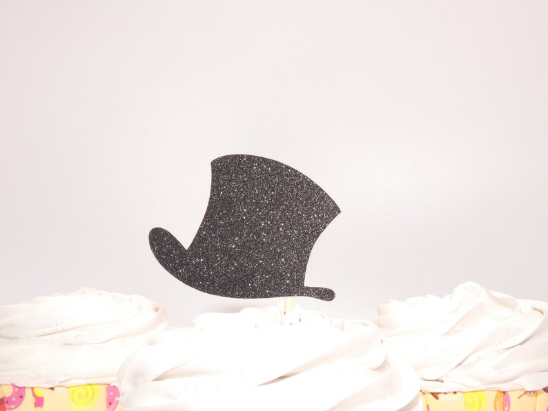 Top Hat Cupcake Toppers Top Hat Food Picks Little Man Etsy