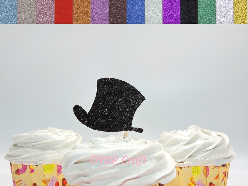 Top Hat Cupcake Toppers Top Hat Food Picks Little Man Etsy