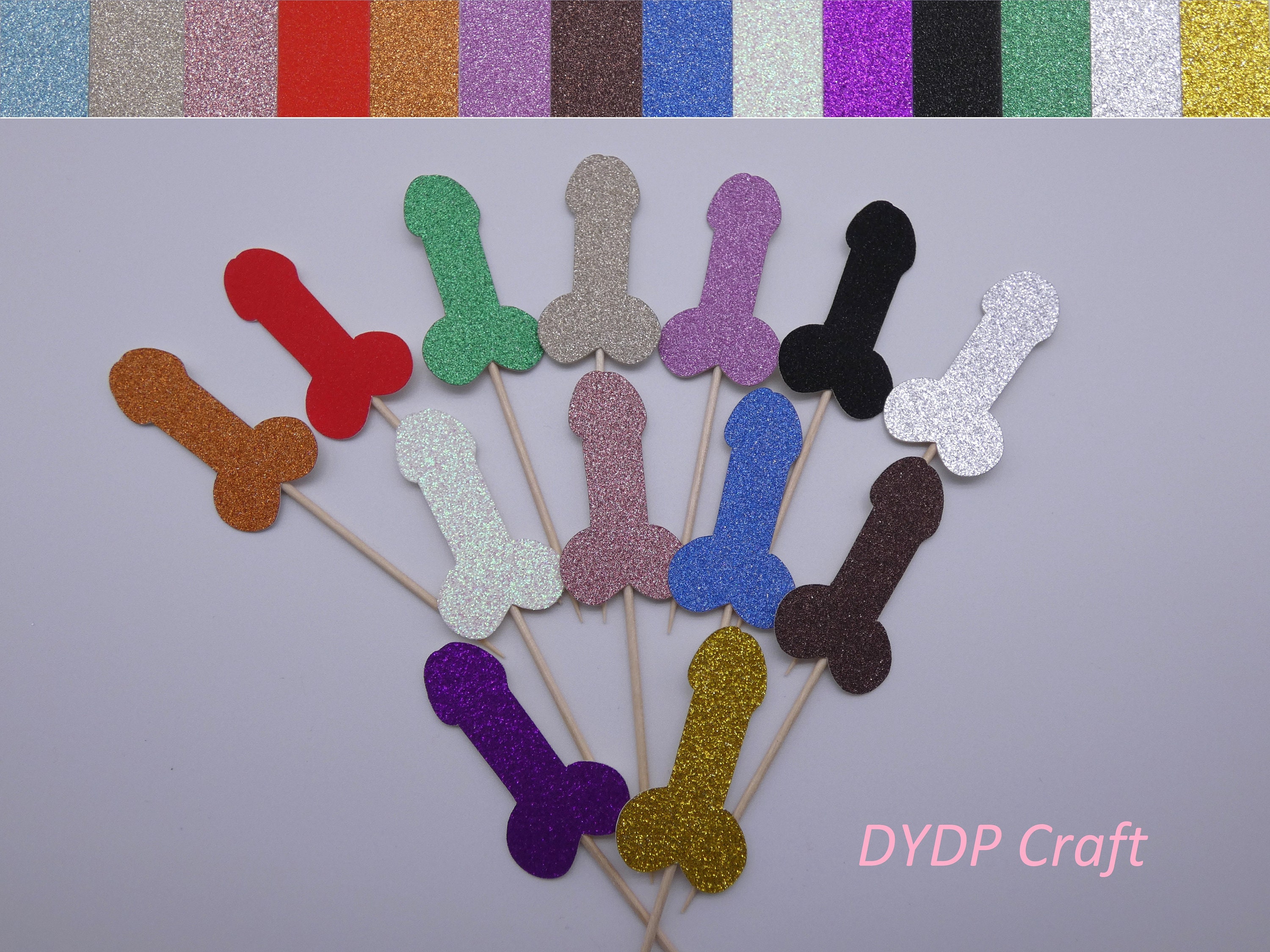 Penis Glitter Cupcake Toppers Hen Party Table Decorations Hen Do Food ...