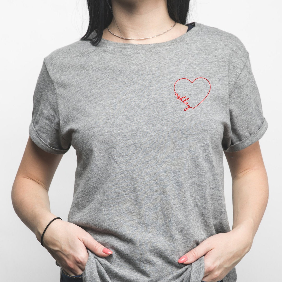 Name Heart T-shirt Custom Name Heart T-shirt Unisex - Etsy