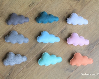 felt clouds, felt cloud ornament