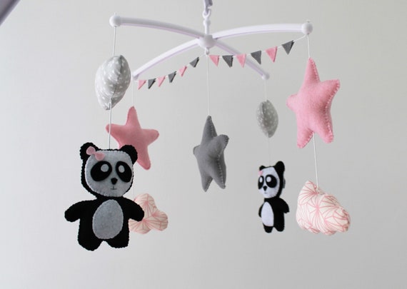 Mobile Bebe Musical Panda Etsy