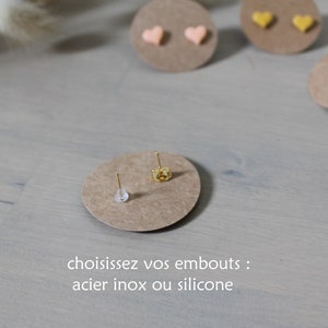 boucle d'oreille puce mini cœur acier inoxydable image 2