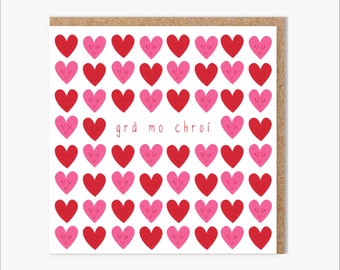Grá Mo Chroí, Irish Valentine Love Card, Gaeilge