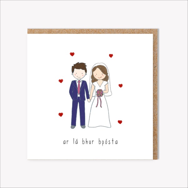 Irish Wedding Card, Lá Pósta, Bainis, Wedding, Cute wedding card, Irish Card, Gaeilge