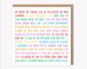 Irish Teacher Card, Thank You Teacher, Cárta Gaeilge