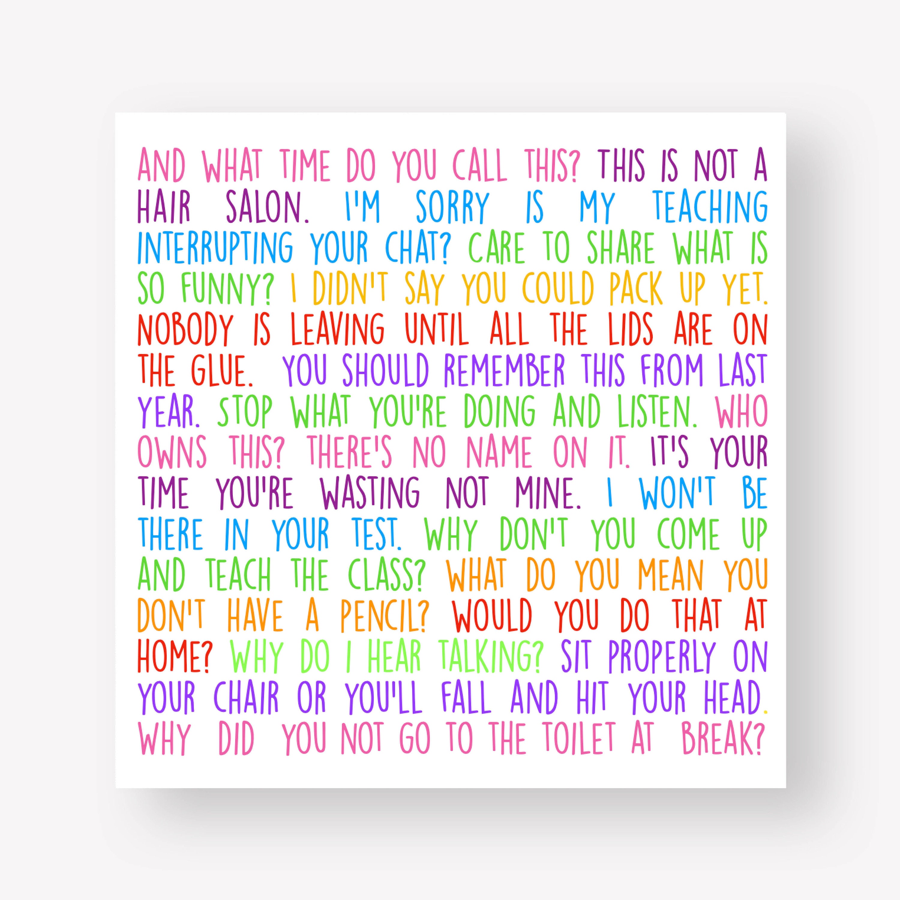 Teacher-isms Thank You Teacher Funny Teacher Card - Etsy Ireland Teacher-isms Thank You Teacher Funny Teacher Card - Etsy Ireland